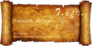 Turcsik Áron névjegykártya